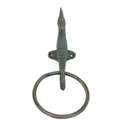 Life Easy Supply Retro Cast Iron Seahorse Towel Holder Mediterranean Style Creative Wall Mounted Towel Ring