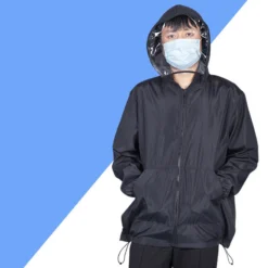 Life Easy Supply Isolation Protective Jacket With Detachable Face Shield Waterproof Personal Protective Clothing