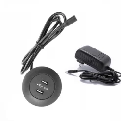 Life Easy Supply DIY Mounted Furniture USB Charging Port 5V 2A Dual USB With Power Adapter Switch & Charger