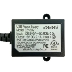 Life Easy Supply Furniture Mount Dual USB Charging Port- 5V 2A Switch & Charger