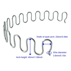 Life Easy Supply Extra Length Upholstery Zig-Zag Spring Kit-6pk Springs Clips Nails For Furniture Chair Couch Repair