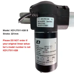 Life Easy Supply KDYJT011-026 B Kaidi Linear Actuator For Power Reclienr Lift Chair