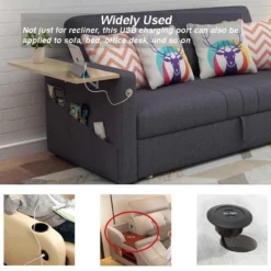 Life Easy Supply DIY Mounted Furniture USB Charging Port 5V 2A Dual USB With Power Adapter Switch & Charger