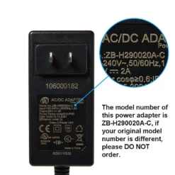 Life Easy Supply ZB-H290020A-C Power Supply For Motion Furniture 29V 2A 90° 2 Prong Plug Power Adapter