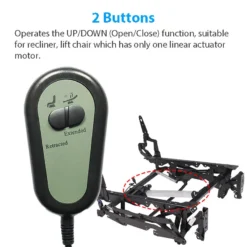Life Easy Supply Right Angled 2 Button Remote Controller For Riser Recliner Lift Chair W/ Round 5 Pin Plug