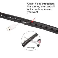 Life Easy Supply 118 In Cable Protection Sleeve For Cords Organization & Against Pets Chew Damage