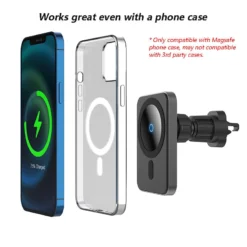 Life Easy Supply Magnetic Car Vent Mount For IPhone 12/Mini/Pro/Pro Max With Wireless Charging Support Magsafe