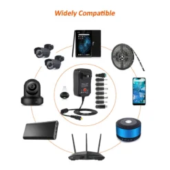 Life Easy Supply 3-12V Adjustable Power Switch Adapter 30W With 8 DC Conversion Plugs And USB Port Power Adapter