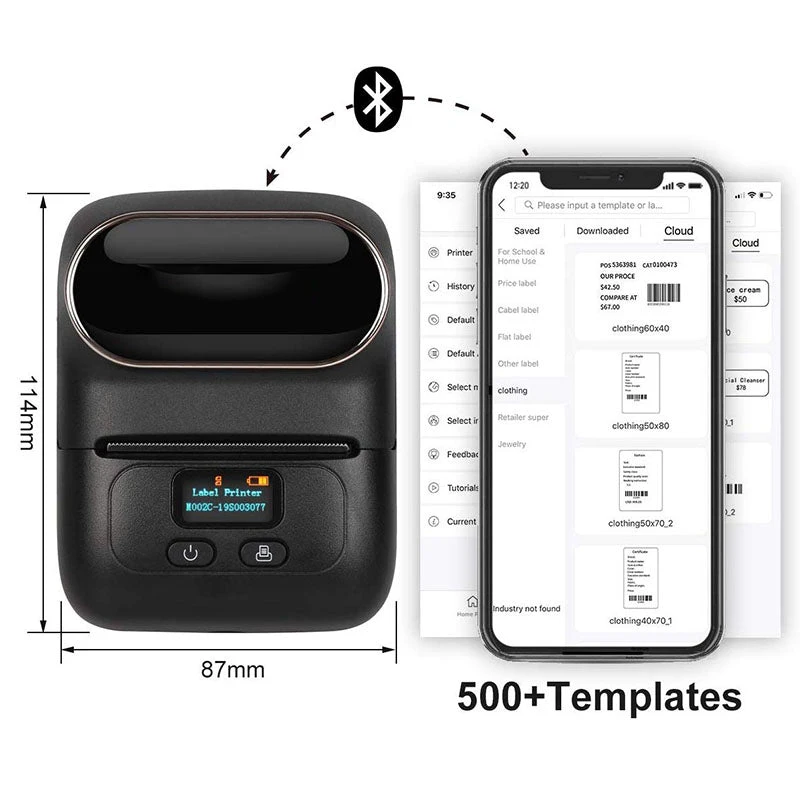 Life Easy Supply M110 Portable Bluetooth Thermal Printer Mini Mobile Sticker Label Maker, QR Barcode Clothing Jewelry Label Printing Machine 6 Life Easy Supply M110 Portable Bluetooth Thermal Printer Mini Mobile Sticker Label Maker, QR Barcode Clothing Jewelry Label Printing Machine