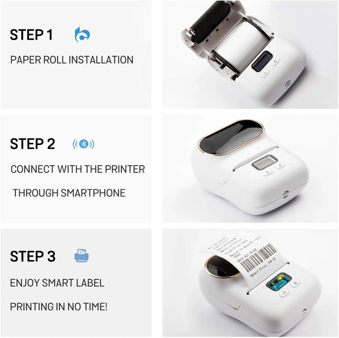 Life Easy Supply M110 Portable Bluetooth Thermal Printer Mini Mobile Sticker Label Maker, QR Barcode Clothing Jewelry Label Printing Machine 9 Life Easy Supply M110 Portable Bluetooth Thermal Printer Mini Mobile Sticker Label Maker, QR Barcode Clothing Jewelry Label Printing Machine