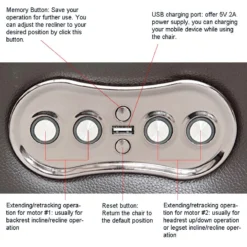 Life Easy Supply 6 Buttons Control Switch For Recliner Sofa Chair With USB & LED-backlit