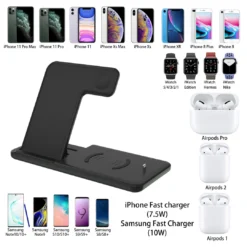 Life Easy Supply Wireless 4 In 1 Charge Stand For IPhone, Apple Watch, Airpods, Qi Wireless Charging Device Fast Charging