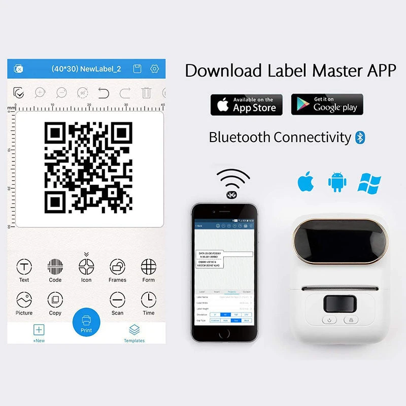 Life Easy Supply M110 Portable Bluetooth Thermal Printer Mini Mobile Sticker Label Maker, QR Barcode Clothing Jewelry Label Printing Machine 10 Life Easy Supply M110 Portable Bluetooth Thermal Printer Mini Mobile Sticker Label Maker, QR Barcode Clothing Jewelry Label Printing Machine