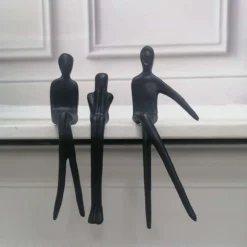 Life Easy Supply Cast Iron Ornaments Leisure Sitting Sculpture - Set Of 3
