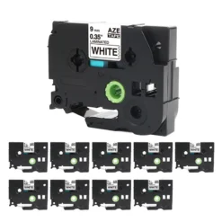 Life Easy Supply 10 Pcs 3rd Party Print Tape For Brother Printer 3/8 In (9mm) Replaces TZ-221 TZE-221 Other Products