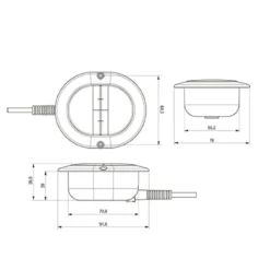Life Easy Supply Switch & Charger Universal Fixed Side Hand Controller For Electric Furniture Oval 2 Button 5 Pin Handset