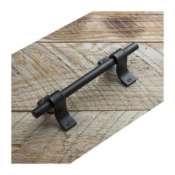 Life Easy Supply 2 Pcs Vintage Wooden Door Handle Pull Industrial StyleBlack Metal Barn Door Handle With Screws