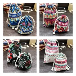 Life Easy Supply Other Products 8Pcs Drawstring Linen Storage Bag Beam Bag For Small Items Like Gifts Jewelry Cosmetic Electronics Coins